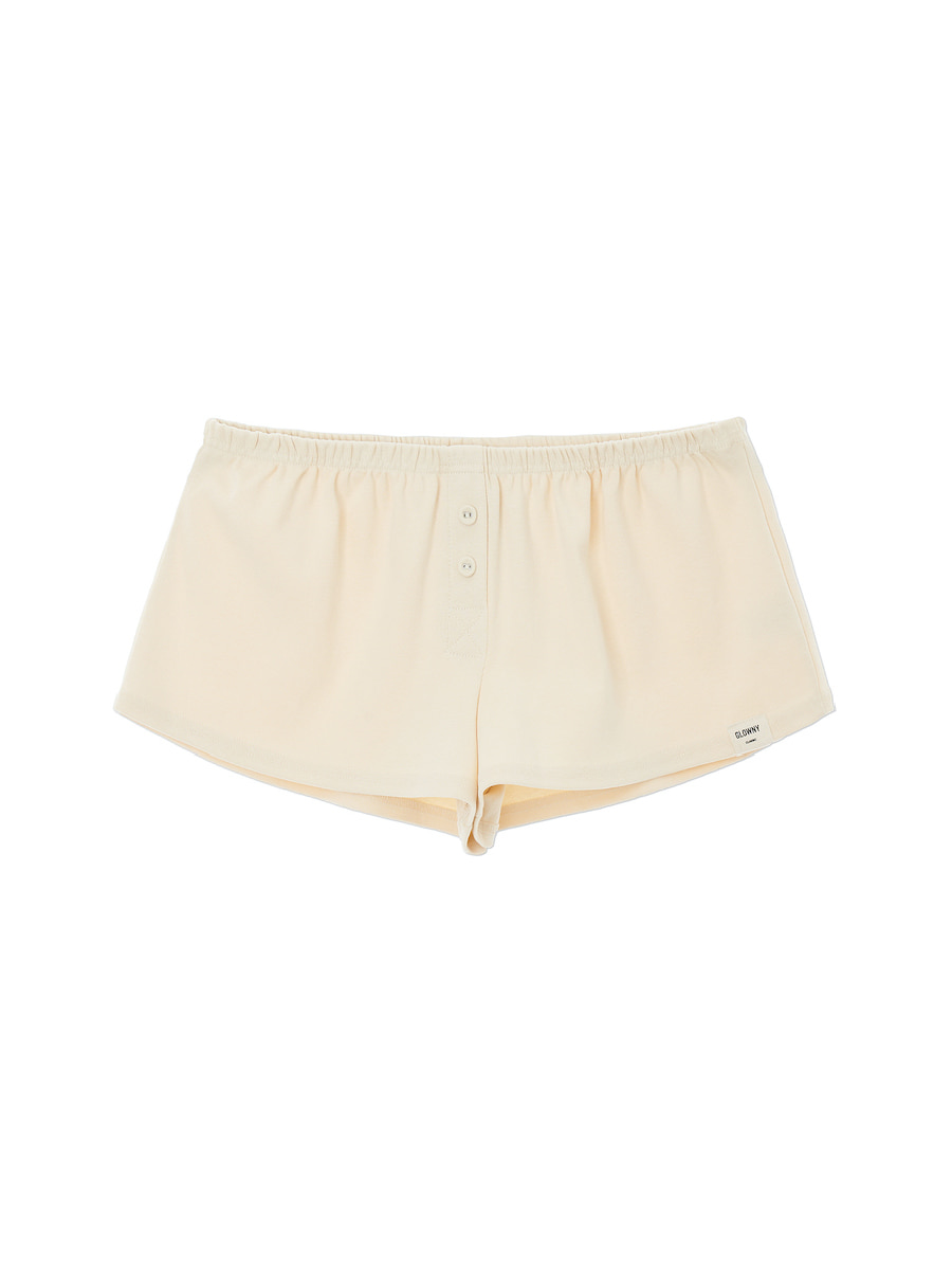 BUTTON FLY MINI SHORTS (IVORY)