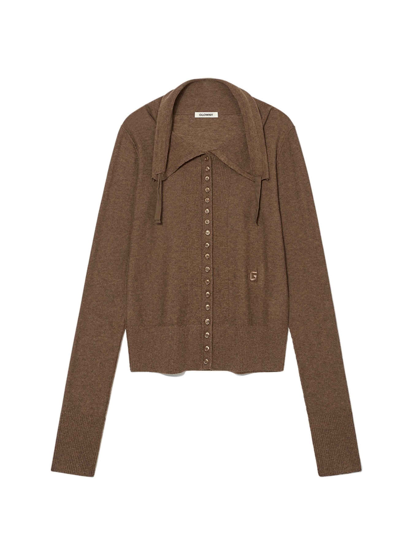 AMBER BUTTON CARDIGAN (BROWN)